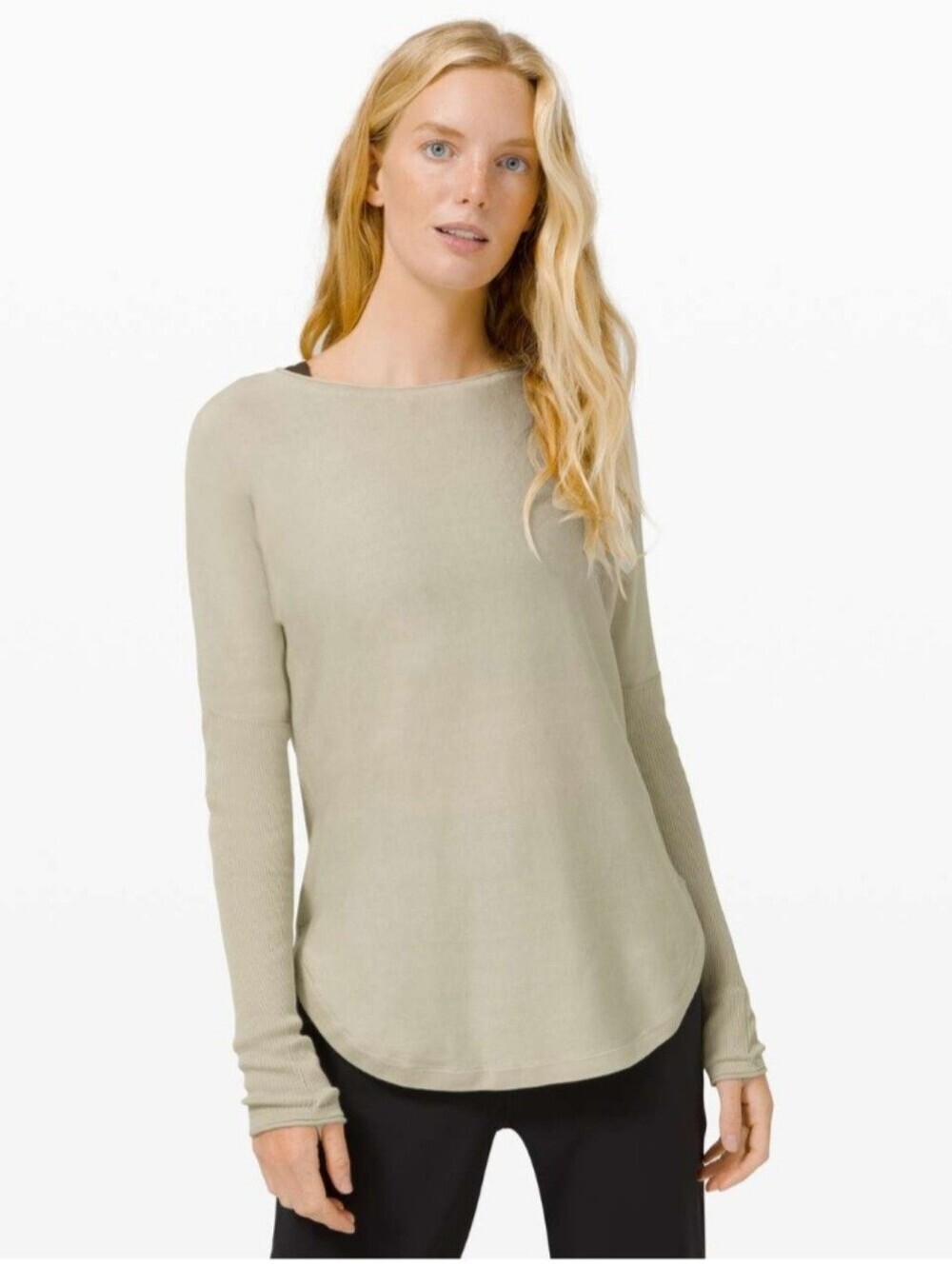 Lululemon Take It All In Sweater Size 4 100% Cotton Knit Mint Green Crew neck